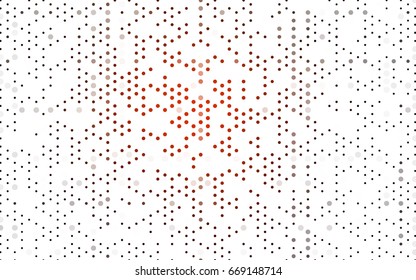 Dark Red vector pattern with colored spheres. Geometric sample of repeating circles on white background in halftone style.
