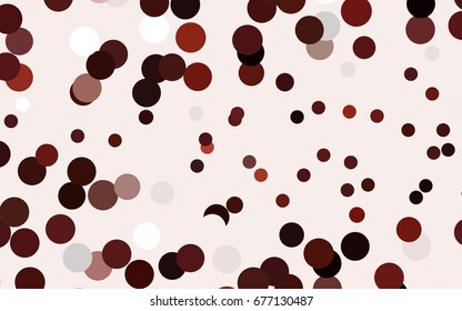 Dark Red vector pattern with colored spheres. Geometric sample of repeating circles on white background in halftone style.