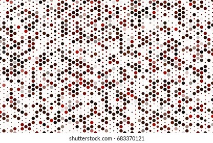 Dark Red vector pattern with colored spheres. Geometric sample of repeating circles on white background in halftone style.
