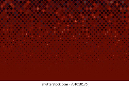 Dark Red vector pattern with colored spheres. Geometric sample of repeating circles on white background in halftone style.
