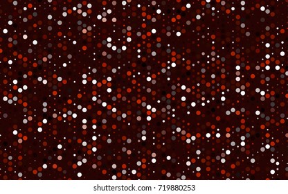 Dark Red vector pattern with colored spheres. Geometric sample of repeating circles on white background in halftone style.