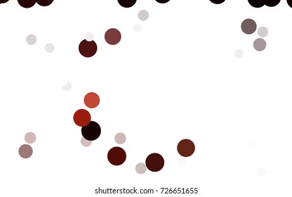Dark Red vector pattern with colored spheres. Geometric sample of repeating circles on white background in halftone style.