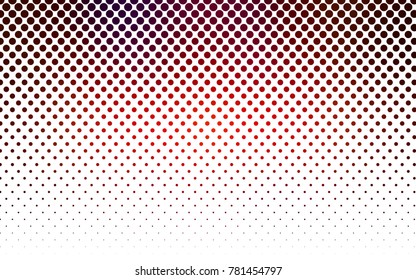 Dark Red vector pattern with colored spheres. Geometric sample of repeating circles on white background in halftone style.