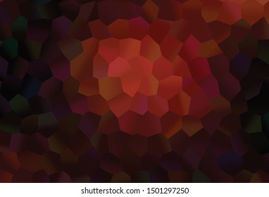 Dark Red vector pattern with colorful hexagons. Design in abstract style with hexagons. Pattern can be used for landing pages.