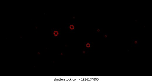 Dark red vector pattern with coronavirus elements. Simple design in abstract style with infection forms. Simple drawing against danger fever.