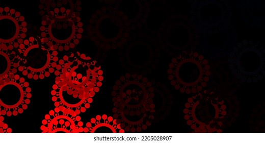 Dark red vector pattern with coronavirus elements. Abstract illustration with biological gradient shapes. Simple design against epidemic information.