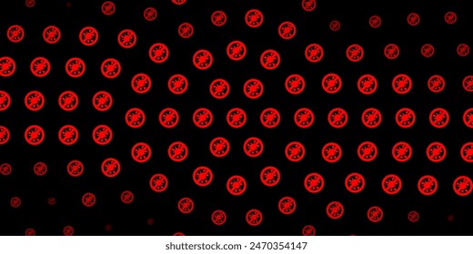 Dark Red vector pattern with coronavirus elements. Colorful  gradient illness symbols in simple abstract style. Design for biohazard warning.