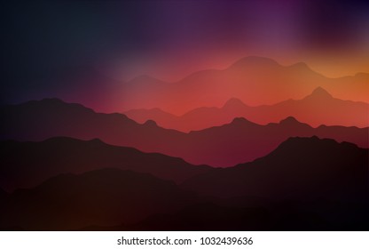 Dark Red vector pattern with curved circles. Geometric illustration in mountain style with gradient.  Textured wave pattern for backgrounds.