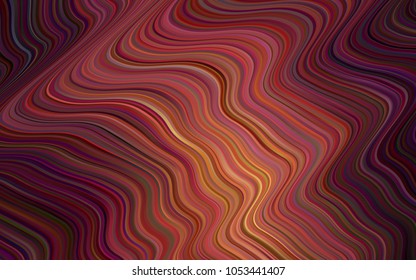 Dark Red vector pattern with curved circles. Blurred geometric sample with gradient bubbles.  Pattern for your business design.