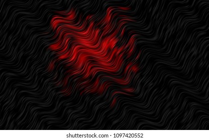Dark Red vector pattern with curved circles. Modern gradient abstract illustration with bandy lines. The elegant pattern for brand book.