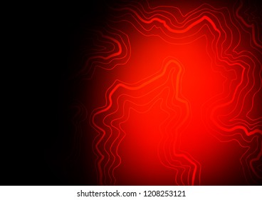 Dark Red vector pattern with curved circles. Colorful abstract illustration with gradient lines. The template for cell phone backgrounds.