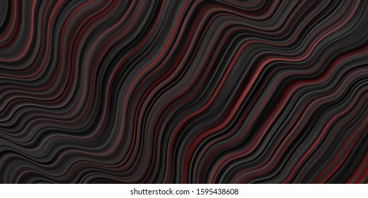 Dark Red vector pattern with curved lines. Abstract illustration with gradient bows. Design for your business promotion.