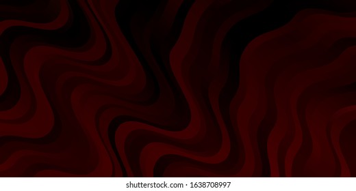 Dark Red vector pattern with curved lines. Abstract illustration with gradient bows. Pattern for websites, landing pages.