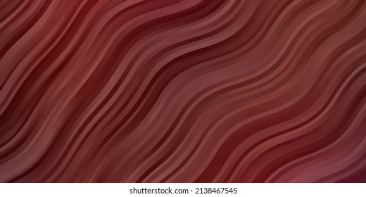 Dark Red vector pattern with curved lines. Gradient illustration in simple style with bows. Pattern for ads, commercials.