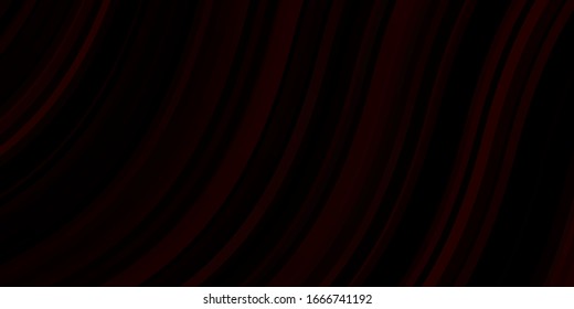 Dark Red vector pattern with curves. Colorful abstract illustration with gradient curves. Pattern for ads, commercials.