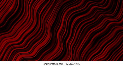 Dark Red vector pattern with curves. Abstract illustration with gradient bows. Pattern for business booklets, leaflets