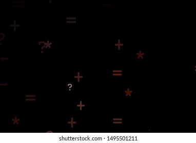 Dark Red vector pattern with Digit symbols. Illustration with Numeral symbols on abstract template. Pattern for posters, banners of math books.