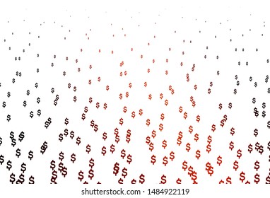 Dark Red vector pattern with Dollar. Illustration with USD signs on white template. The pattern can be used for financial, investment websites.