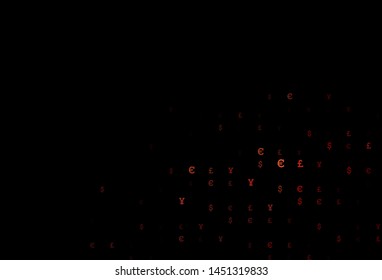 Dark Red vector pattern with EUR, JPY, GBP. Colored symbols of all currency on white background. Best design for your ad, poster, banner of money.