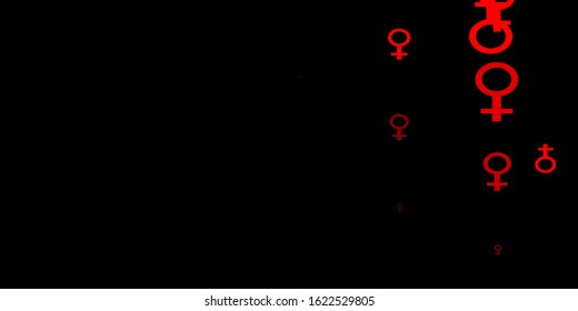 Dark Red vector pattern with feminism elements. Colorful illustration with gradient feminism shapes. Background for International Women’s Day.
