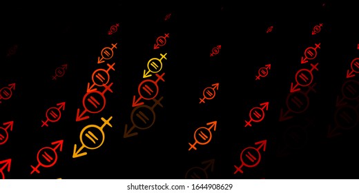Dark Red vector pattern with feminism elements. Simple design in abstract style with women’s rights activism. Design for International Women’s Day.