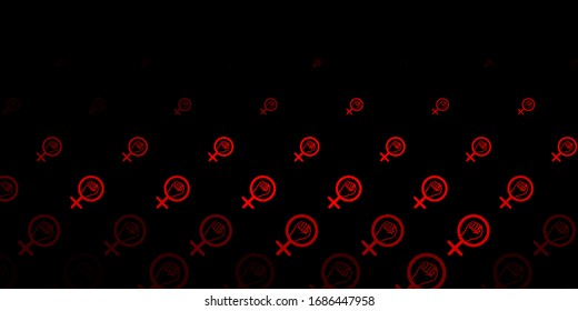 Dark Red vector pattern with feminism elements. Simple design in abstract style with women’s rights activism. Simple design for your web site.