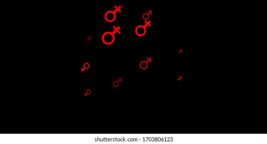 Dark Red vector pattern with feminism elements. Simple design in abstract style with women’s rights activism. Elegant design for wallpapers.