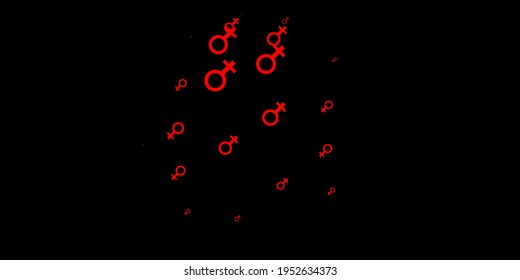 Dark Red vector pattern with feminism elements. Simple design in abstract style with women’s rights activism. Simple design for your web site.