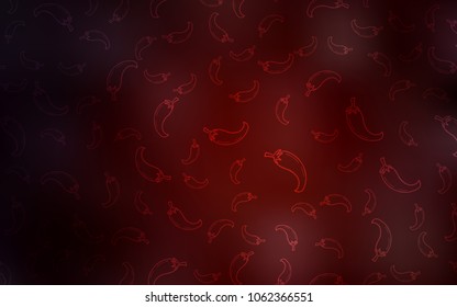 Dark Red vector pattern with fresh peppers. Decorative shining illustration with peppers on abstract template. Design for ad, poster, banner of cafes or restaurants.
