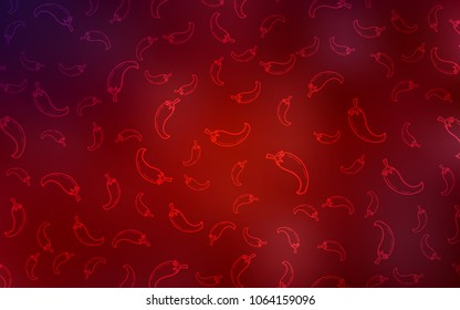 Dark Red vector pattern with fresh peppers. Blurred decorative design of peppers in doodle style. Pattern for ads of breakfast, lunch, dinner.