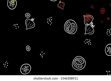 Dark Red vector pattern with fresh ingredients. Colorful decorative design of snacks in doodle style. Doodle design for your business advert of cafes.