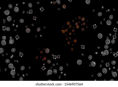Dark Red vector pattern with fresh ingredients. Beautiful colorful illustration with food in doodle style. Doodle design for your business advert of cafes.