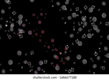 Dark Red vector pattern with fresh ingredients. Decorative illustration with food on abstract template. Pattern for ads of breakfast, lunch, dinner.