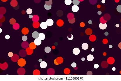 Dark Red vector red pattern of geometric circles, shapes. Colorful mosaic banner. Geometric background with colored disks.