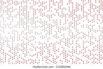 Dark Red vector red pattern of geometric circles, shapes. Colorful mosaic banner. Geometric background with colored disks.