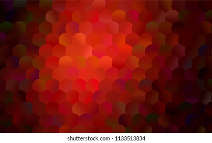 Dark Red vector red pattern of geometric circles, shapes. Colorful mosaic banner. Geometric background with colored disks.