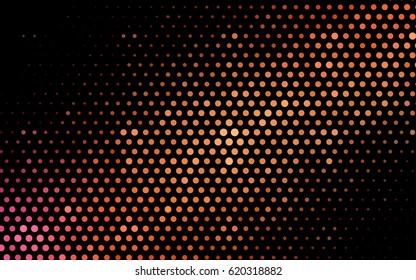 Dark Red vector red pattern of geometric circles, shapes. Colorful mosaic banner. Geometric background with colored disks.