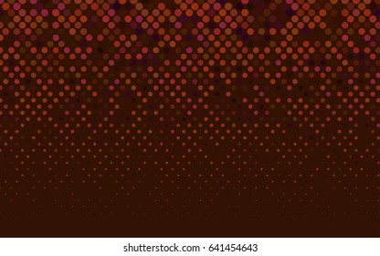Dark Red vector red pattern of geometric circles, shapes. Colorful mosaic banner. Geometric background with colored disks.