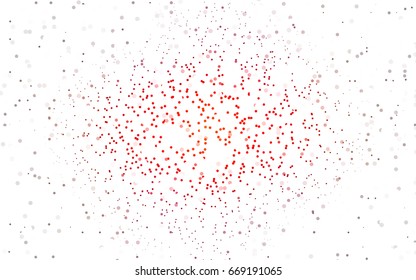 Dark Red vector red pattern of geometric circles, shapes. Colorful mosaic banner. Geometric background with colored disks.