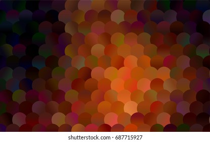 Dark Red vector red pattern of geometric circles, shapes. Colorful mosaic banner. Geometric background with colored disks.