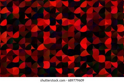 Dark Red vector red pattern of geometric circles, shapes. Colorful mosaic banner. Geometric background with colored disks.
