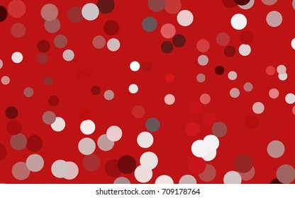 Dark Red vector red pattern of geometric circles, shapes. Colorful mosaic banner. Geometric background with colored disks.