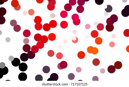 Dark Red vector red pattern of geometric circles, shapes. Colorful mosaic banner. Geometric background with colored disks.