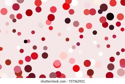 Dark Red vector red pattern of geometric circles, shapes. Colorful mosaic banner. Geometric background with colored disks.