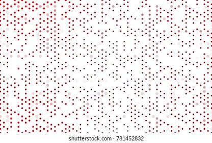 Dark Red vector red pattern of geometric circles, shapes. Colorful mosaic banner. Geometric background with colored disks.