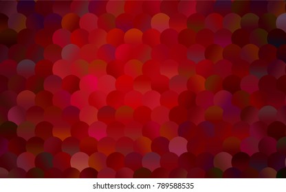 Dark Red vector red pattern of geometric circles, shapes. Colorful mosaic banner. Geometric background with colored disks.