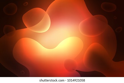 Dark Red vector pattern with lava shapes. A sample with blurred bubble shapes. The template for cell phone backgrounds.