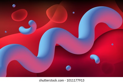 Dark Red vector pattern with lines, ovals. Shining crooked illustration in memphis style. A new texture for your  ad, booklets, leaflets.