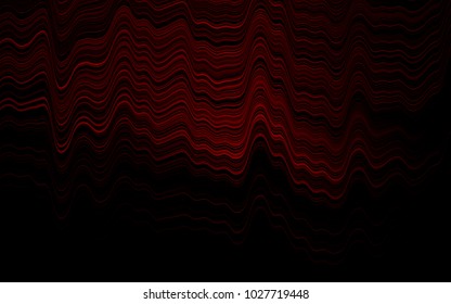 Dark Red vector pattern with lines, ovals. Blurred geometric sample with gradient bubbles.  Brand-new design for your ads, poster, banner.