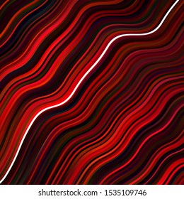 Dark Red vector pattern with lines. Illustration in halftone style with gradient curves. Best design for your posters, banners.